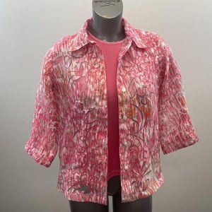 Alia Petite Women's 2 Piece Pink Short Sleeve